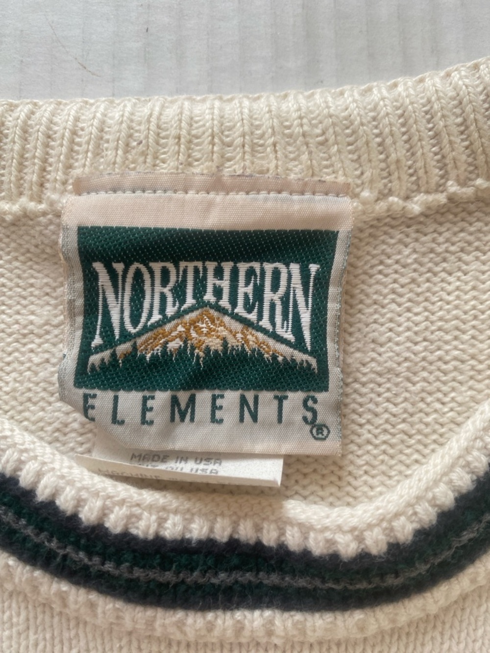 1990’s Northern Elements Cotton crew neck men’s sweater timber wolf Size Small - Picture 5 of 16